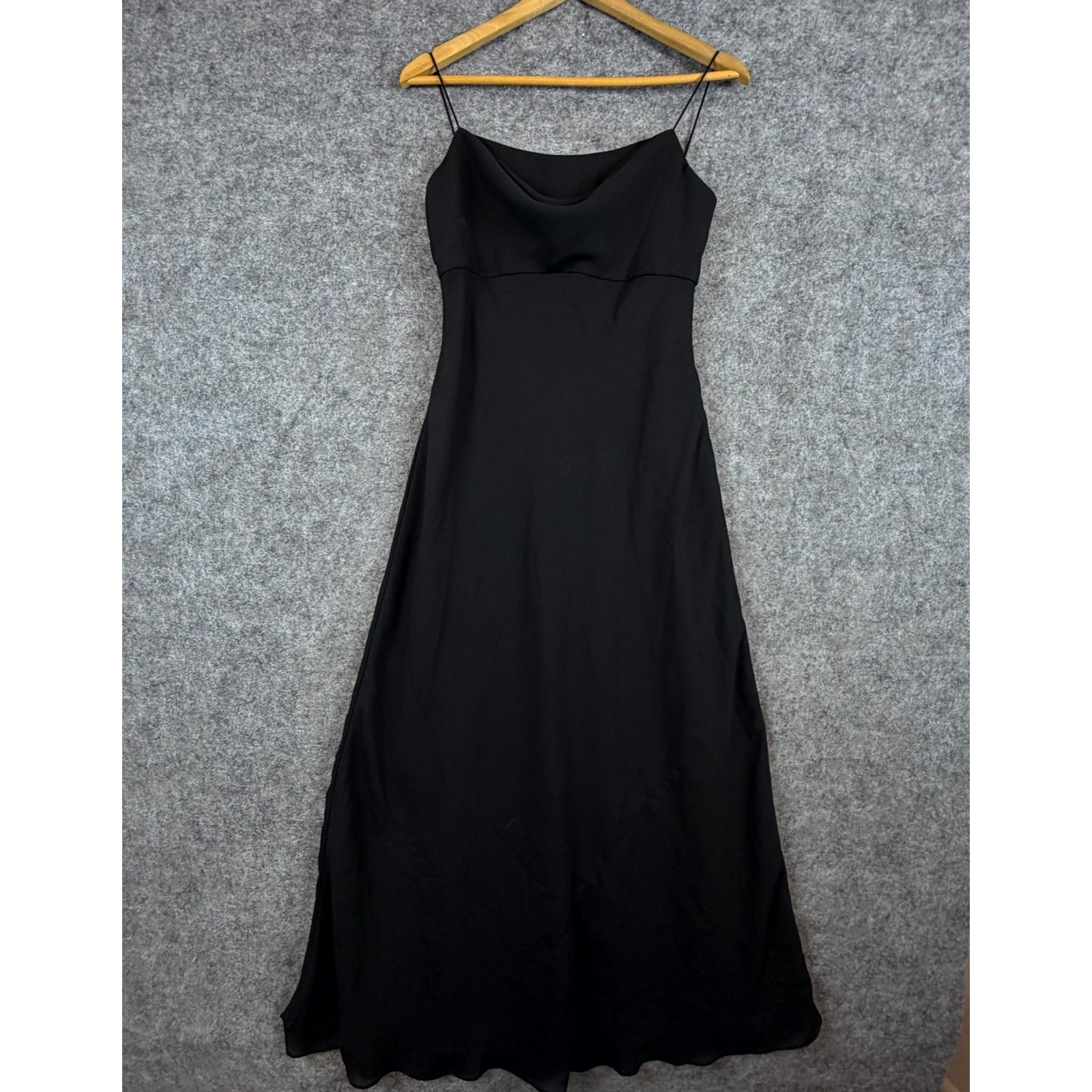Vintage Michelangelo Maxi Dress Women 6 Black Lbd Cowl Neck Empire Waist Elegant